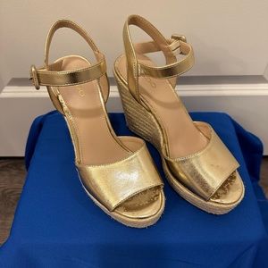 Gold Aldo Espadrille Wedges ✨